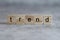 Trend word written on wood cube