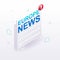 Trending 3D Isometric, cartoon icon of the morning newspaper on a white background. Latest news about events in the