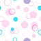 Trending summer polka dots seamless pattern pastel cool round rings hoop