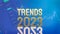 Trends 2023 gold text on business background 3d rendering