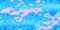 Trendy abstract baby blue pink flow liquid shapes. Dynamic psychedelic candy composition. Festive background