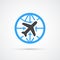 Trendy airplane travel flight icon. Vector