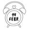 Trendy alarm o\\\'clock with date of 14 of February on clock face, dial.