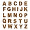 Trendy alphabet set, tiger pattern design,