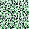 Trendy Animal skin seamless pattern on white background.Watercolor hand painted leopard or cheetah print with green and black spot