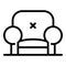 Trendy armchair icon, outline style