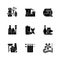 Trendy arts black glyph icons set on white space