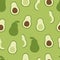 Trendy avocado seamless pattern for print, fabric in flat style