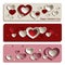 Trendy Banners for Valentine\'s Day with Cute Paper Hearts
