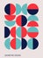Trendy bauhaus pattern. Bauhaus poster. Vector geometric abstract circle shapes