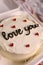 Trendy bento cake with the inscription love you