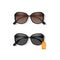 Trendy black and brown cunglasses and text Hello summer