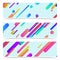 Trendy bright colorful neon lines banner collection