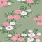 Trendy bright floral drawing pattern in many kinds of colors. Botanical motifs are scattered