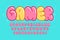 Trendy Bubble comical alphabet design, colorful, typeface.