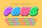 Trendy Bubble comical alphabet design, colorful, typeface.