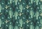 Trendy cactus seamless pattern with floral drawing style. Jungle green colors theme. Vector illustration for kids and baby apparel
