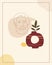 Trendy cards still life vase fruits abstract contemporary shape textures minimalism portrait Ancient Greece. Modern