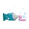 Trendy cartoon style fresh mint toothpaste used tube. Every day hygiene and dental care vector illustration.