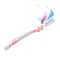 Trendy cartoon style modern toothbrush with colored toothpaste. Hygiene and every day teeth protection vector illustration.