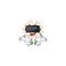 Trendy chinese white flower character wearing Virtual reality headset