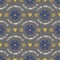 Trendy Christmas seamless pattern. Hand-drawn blue, gold snowflakes, gray background