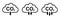 Trendy CO2 reduction cloud flat set icons, smoke pollutant damage, smog pollution concept, environmental pollution, emissions