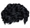 Trendy curly hairs brunette black colors . medium length . beaut