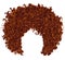 Trendy curly red ginger hair . realistic 3d . spherical hairs