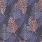 Trendy dark blue and pink tropical leaves pattern