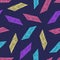 Trendy dark pattern with colorful doodle shapes