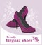 Trendy elegant shoes. Label for design