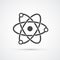 Trendy flat atom molecular black science icon. Vector eps 10