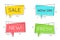 Trendy flat geometric speech bubbles. Retro hipsters poster