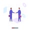 Trendy flat illustration. Businessman handshake. Vector graphics.