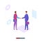 Trendy flat illustration. Businessmens handshake. Vector graphics.