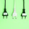 Trendy flat lay minimal concept, unplugged cord with word work, media, wi-fi