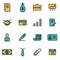 Trendy flat line icon pack for designers and developers. Vector line business icon set