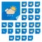 Trendy Flat Weather Icon Set With Long Shadow