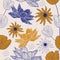 Trendy floral seamless pattern with flowers scandinavian art hand drawn background. Vector illustration repeat ready for wrapping
