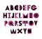 Trendy geometric font. Abstract alphabet in memphis style. Type letters 80s - 90s