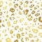 Trendy gold leopard skin abstract seamless pattern. Vector wild animal cheetah golden metallic yellow texture on white