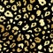 Trendy golden leopard abstract seamless pattern. Wild animal cheetah skin gold metallic gradient texture on black