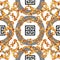 Trendy greek pattern. Modern wallpaper and baroque with abstract circles, squares and greek