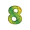 Trendy green papercut number 8 eight letter