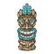 Trendy hawaii tiki mask or face idol. Ethnic totem