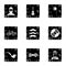 Trendy hipsters icons set, grunge style