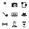 Trendy hipsters icons set, simple style