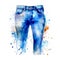 Trendy Jeans Bottom Square Illustration.