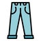 Trendy jeans icon color outline vector